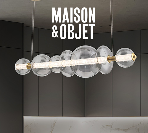 Atomo linear chandelier will be at Maison & Objet