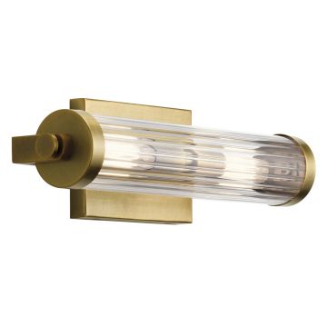 Azores 2 Light Wall Light - Natural Brass