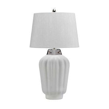 Bexley 1 Light Table Lamp - White & Polished Nickel