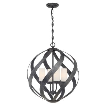 Blacksmith 4 Light Outdoor Chandelier - Old Black