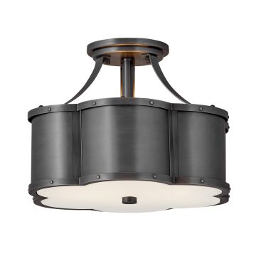 Chance 2 Light Semi-flush - Blackened Brass