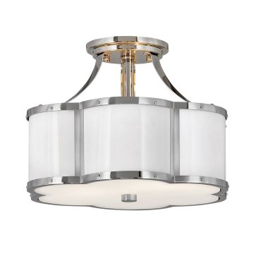 Chance 2 Light Semi-flush - Polished Nickel with Polished White