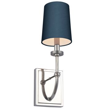 Felixstowe 1 Light Wall Light - Polished Chrome, Breton Faux Silk Shade