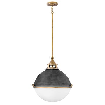 Fletcher 3 Light Pendant - Aged Zinc & Heritage Brass