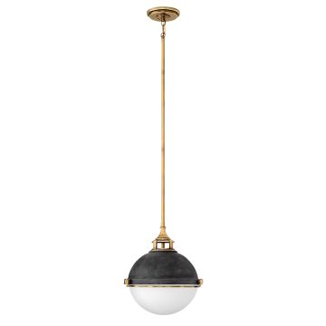 Fletcher 2 Light Pendant - Aged Zinc & Heritage Brass