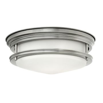 Hadrian 2 Light Flush - Opal Glass - Antique Nickel