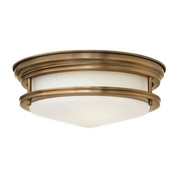 Hadrian 2 Light Flush - Opal Glass - Brushed Bronze