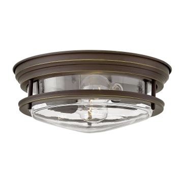 Hadrian 2 Light Flush - Clear Glass - Oil Rubbed Bronze