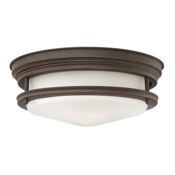 Hadrian 2 Light Flush - Opal Glass - Oil Rubbed Bronze