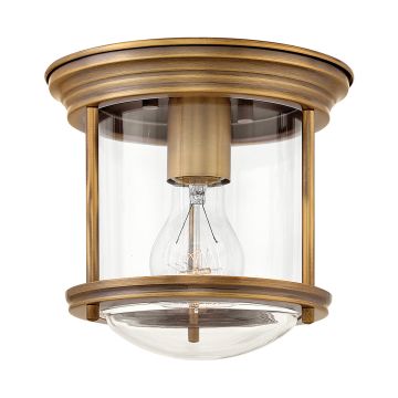 Hadrian 1 Light Flush - Clear Glass - Brushed Bronze