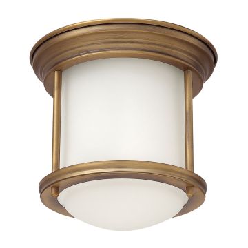 Hadrian 1 Light Flush - Opal Glass - Brushed Bronze