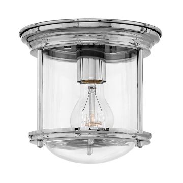 Hadrian 1 Light Flush - Clear Glass - Chrome