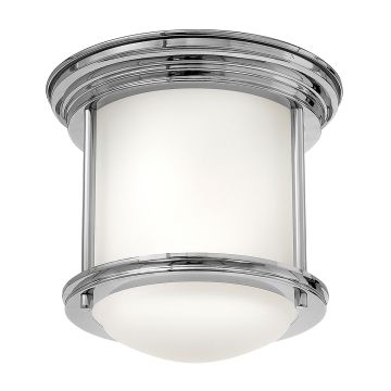 Hadrian 1 Light Flush - Opal Glass - Chrome