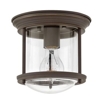 Hadrian 1 Light Flush - Clear Glass - Oil Rubbed Bronze