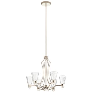 Kayva LED 13 Light 6 Arm Chandelier - Polished Nickel