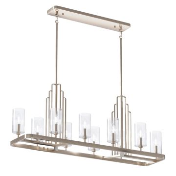 Kimrose 10 Light Linear Chandelier - Polished Nickel