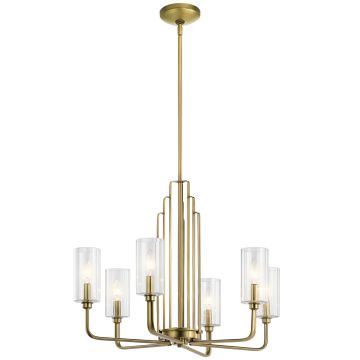 Kimrose 6 Light Chandelier - Brushed Natural Brass