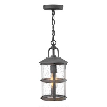 Lakehouse 1 Light Small Chain Lantern - Aged Zinc with Driftwood Grey