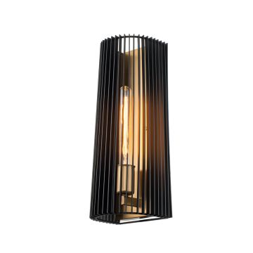 Linara 1 Light Wall Light - Black & Natural Brass