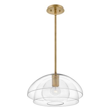 Lotus 1 Light Pendant / Semi-flush - Heritage Brass