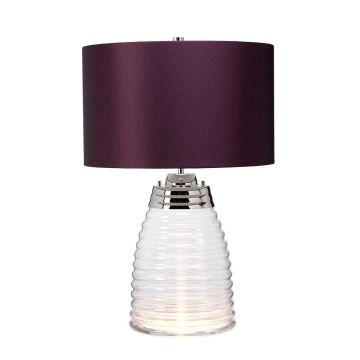 Milne Table Lamp - Aubergine - Polished Nickel