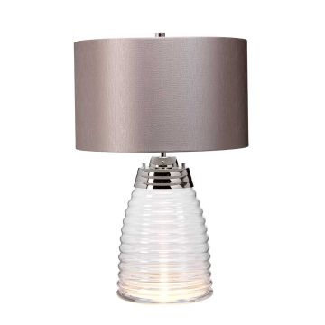 Milne Table Lamp - Grey - Polished Nickel