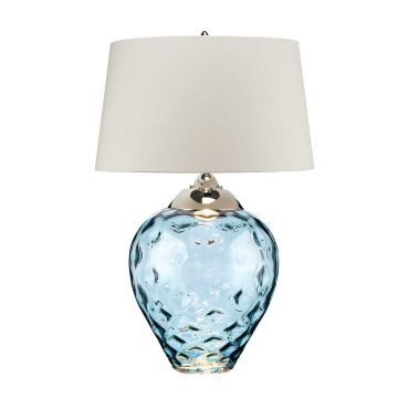 Samara Large Table Lamp - Light Blue - Polished Nickel