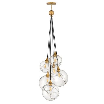 Skye 6 Light Pendant - Heritage Brass