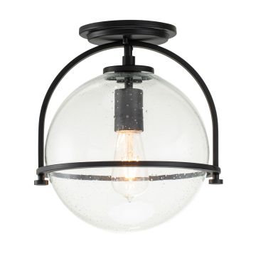 Somerset 1 Light Flush - Black/Clear