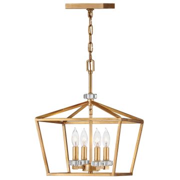 Stinson 4 Light Medium Pendant/ Semi-Flush - Distressed Brass