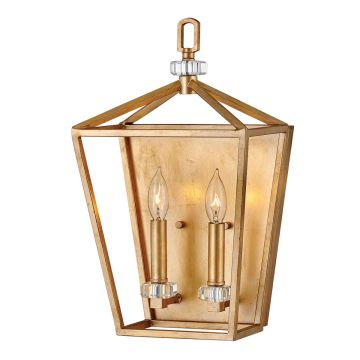 Stinson 2 Light Wall Light - Distressed Brass