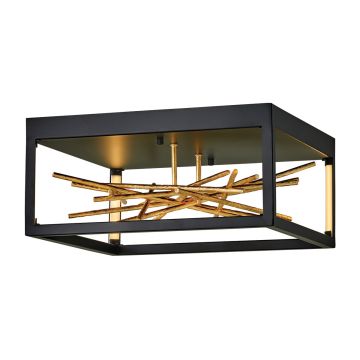 Styx LED Flush - Black & Gilded Gold