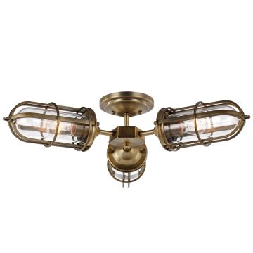 Urban Restoration 3 Light Semi Flush - Dark Antique Brass