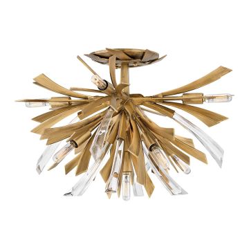 Vida 9 Light Semi Flush Light - Burnished Gold