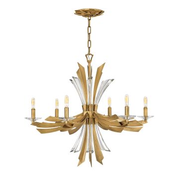 Vida 6 Light Chandelier - Burnished Gold