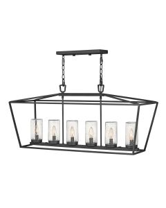 Alford Place 6 Light Outdoor Linear Pendant - Museum Black