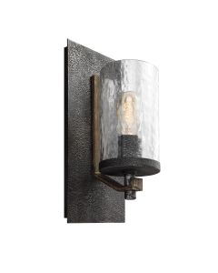 Angelo 1 Light Wall Light - Distressed Weathered Oak & Slate Grey Metal