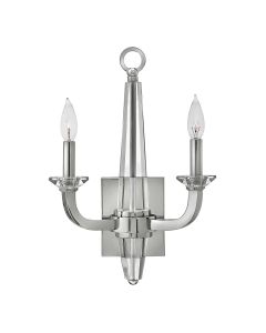 Ascher 2 Light Wall Light - Polished Nickel