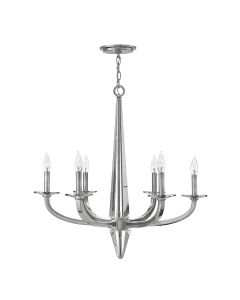 Ascher 6 Light Chandelier - Polished Nickel