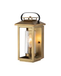 Atwater 1 Light Small Wall Lantern - Painted Distressed Brass