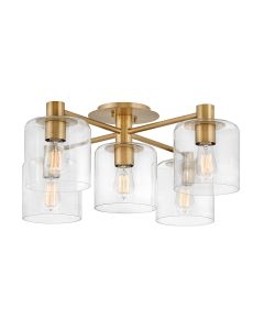 Axel 5 Light Semi-flush - Heritage Brass