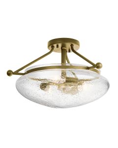 Belle 3 Light Semi-Flush- Brushed Natural Brass