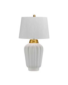 Bexley 1 Light Table Lamp - White & Brushed Brass