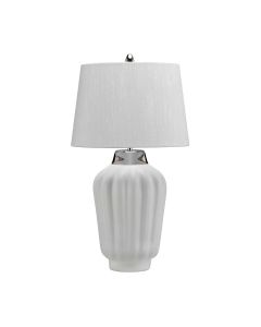 Bexley 1 Light Table Lamp - White & Polished Nickel