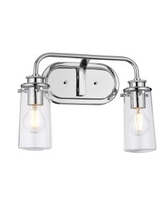 Braelyn 2 Light Wall Light - Polished Chrome