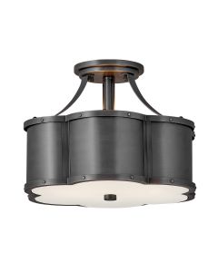 Chance 2 Light Semi-flush - Blackened Brass