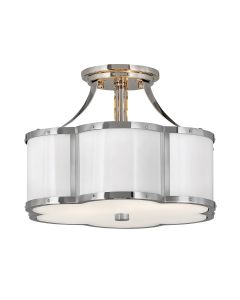 Chance 2 Light Semi-flush - Polished Nickel with Polished White