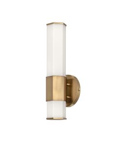 Facet Single LED Wall Light - Heritage Brass