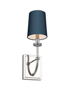 Felixstowe 1 Light Wall Light - Polished Chrome, Breton Faux Silk Shade