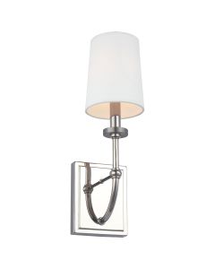 Felixstowe 1 Light Wall Light - Polished Chrome, White Parchment Shade